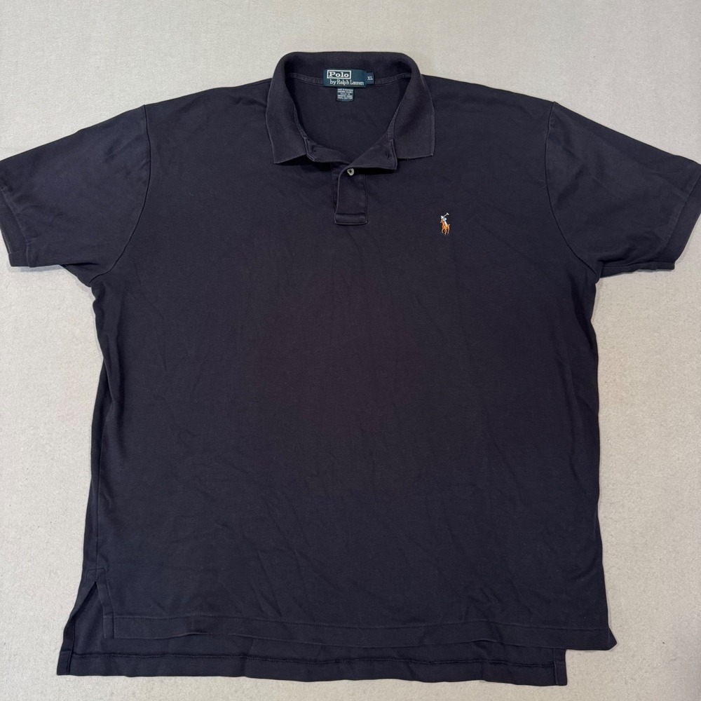 Polo Ralph Lauren Polo Shirt Mens XL Navy Blue Short Sleeve Embroidered Pony